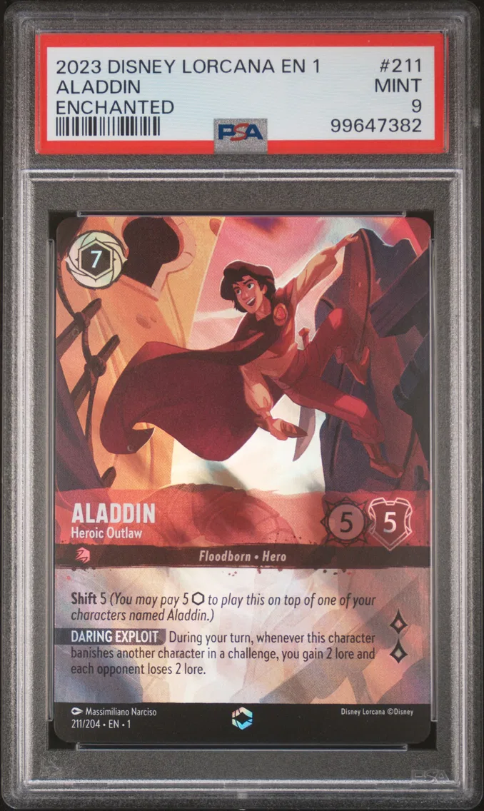 2023 #211 Aladdin - Heroic Outlaw PSA 9 Disney Lorcana EN 1-the First Chapter