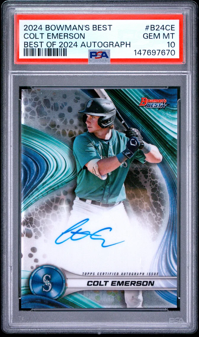 2024 #B24CE Colt Emerson PSA 10 Bowman's Best Best of 2024 Autographs