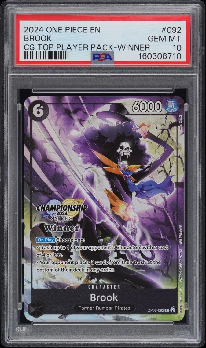 2024 #092 Brook PSA 10 One Piece Championship 2024 Top Player Pack