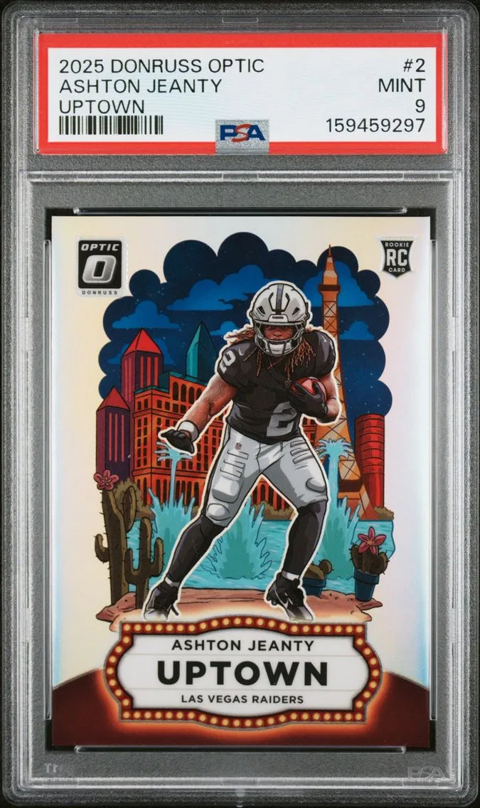 2025 #2 Ashton Jeanty PSA 9 Panini Donruss Optic Uptown