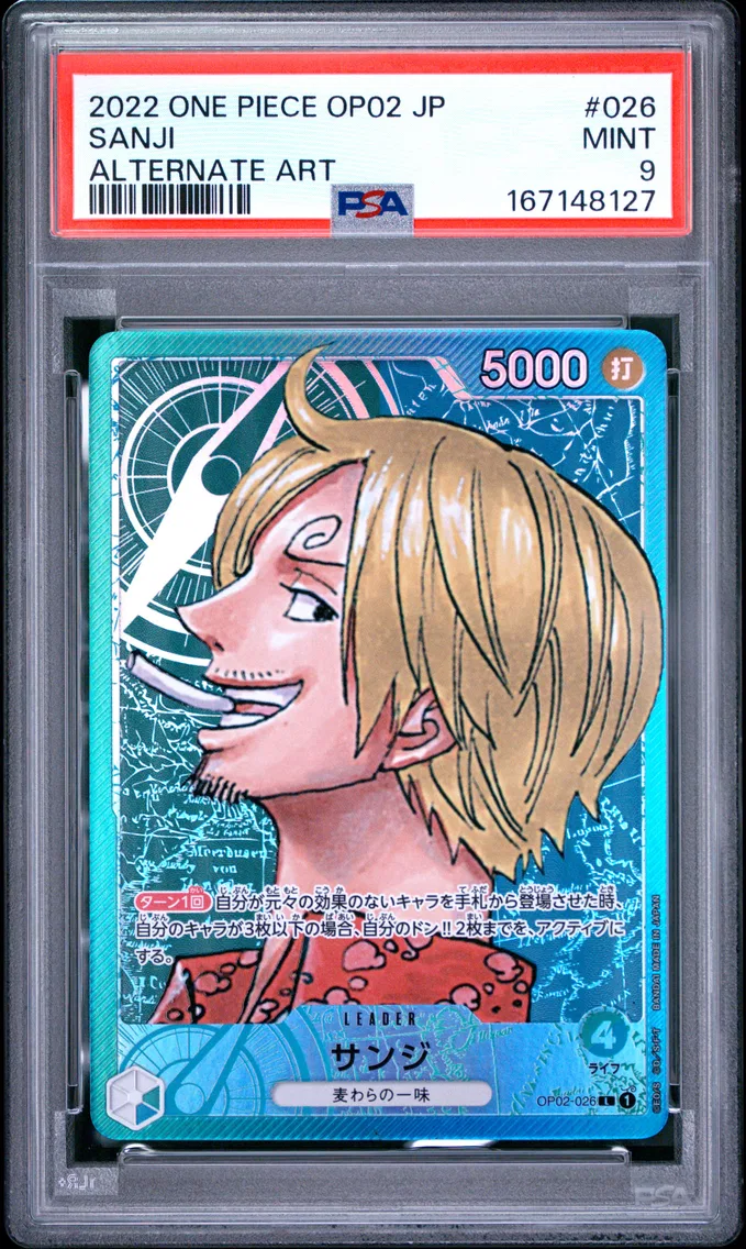 2022 #026 SANJI PSA 9 One Piece Japanese OP02-Paramount War