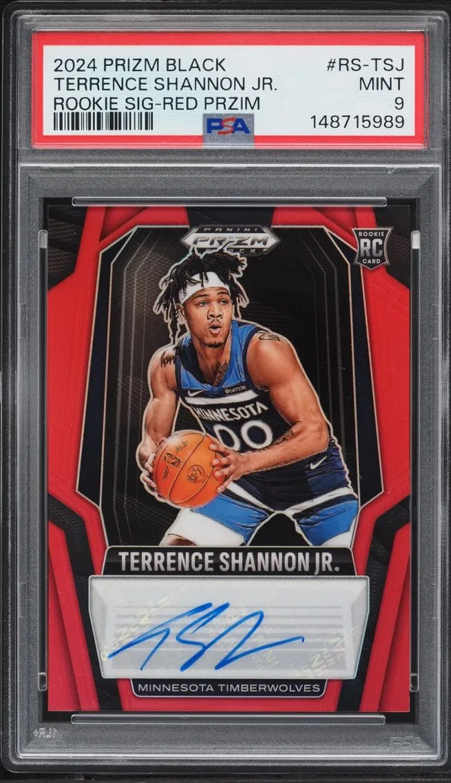 2024 Panini Prizm Black Signatures Red Terrence Shannon Jr. ROOKIE AUTO /99 #RS-TSJ PSA 9 MINT
