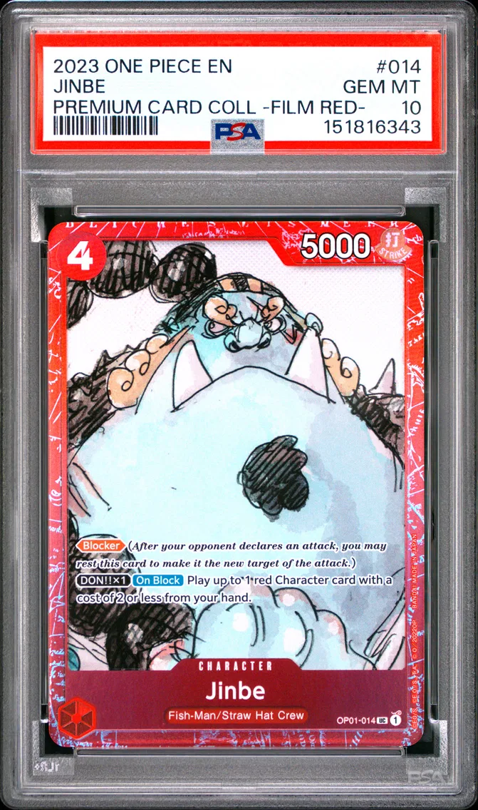 2023 #014 Jinbe PSA 10 One Piece Premium Card Collection -One Piece Film Red-