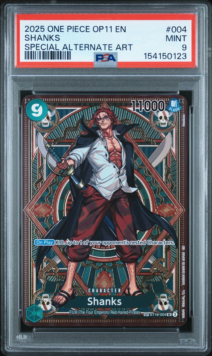 2025 #004 Shanks PSA 9 One Piece OP11-A Fist of Divine Speed