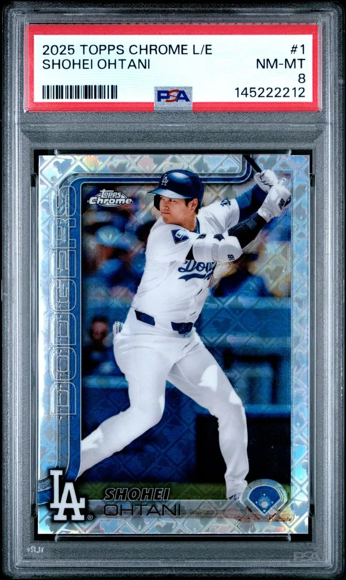 2025 #1 Shohei Ohtani PSA 8 Topps Chrome Logofractor Edition