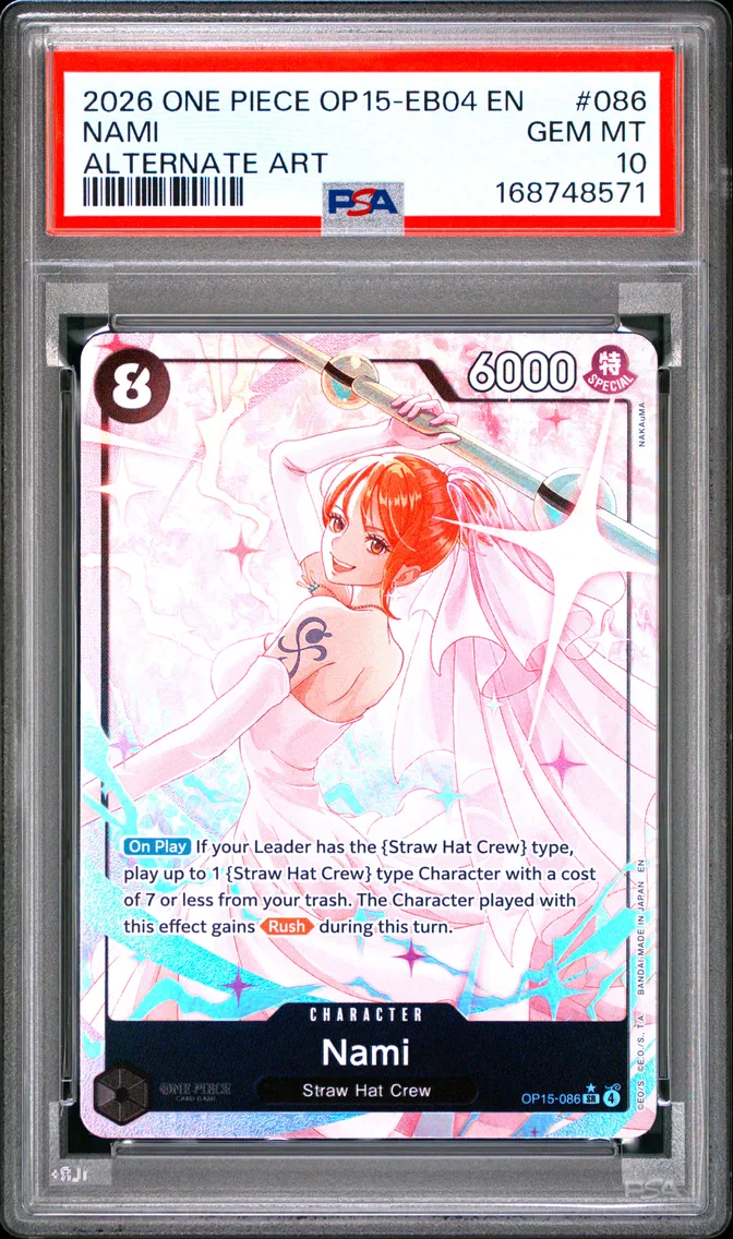 2026 #086 Nami PSA 10 One Piece OP15-EB04-Adventure on Kami's Island