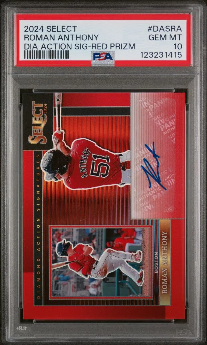 2024 #DASRA Roman Anthony PSA 10 Panini Select Diamond Action Signatures