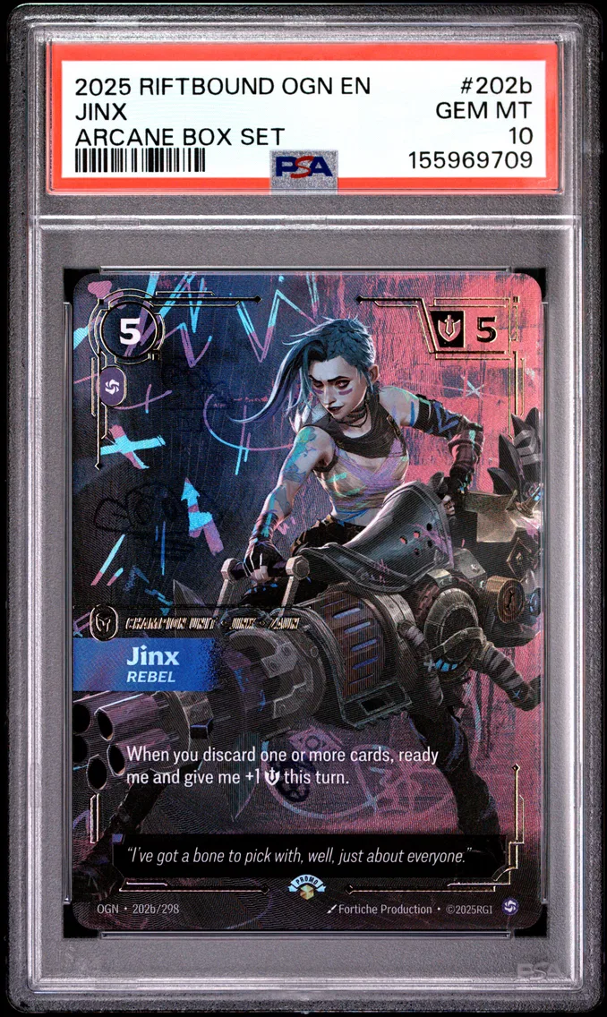 2025 #202b Jinx - Rebel PSA 10 Riftbound: League of Legends Ogn-Origins