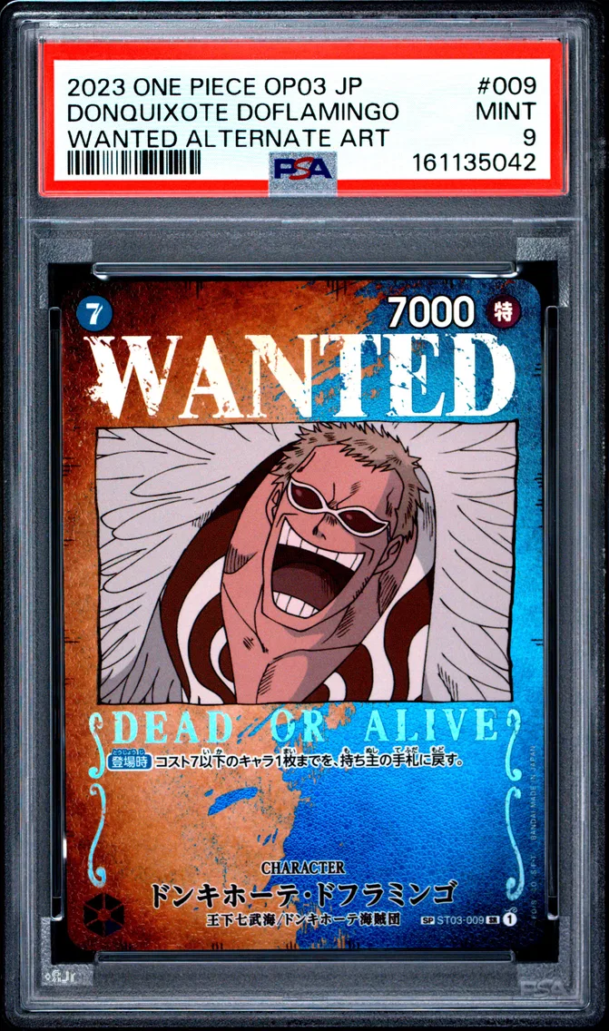 2023 #009 Donquixote Doflamingo PSA 9 One Piece Japanese OP03-Pillars of Strength