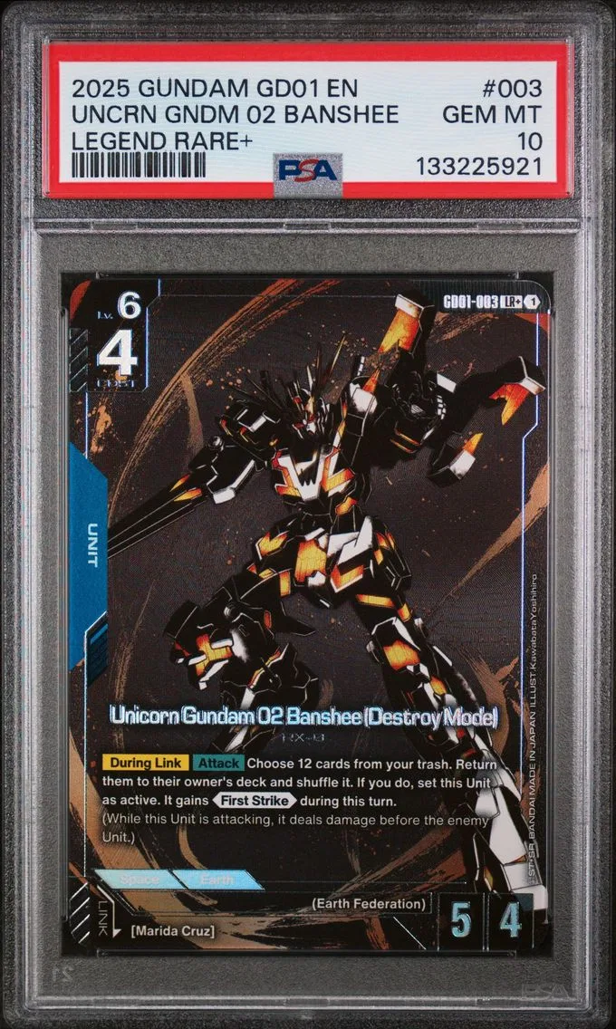 2025 #003 Unicorn Gundam 02 Banshee (Destroy Mode) PSA 10 Gundam Newtype Rising
