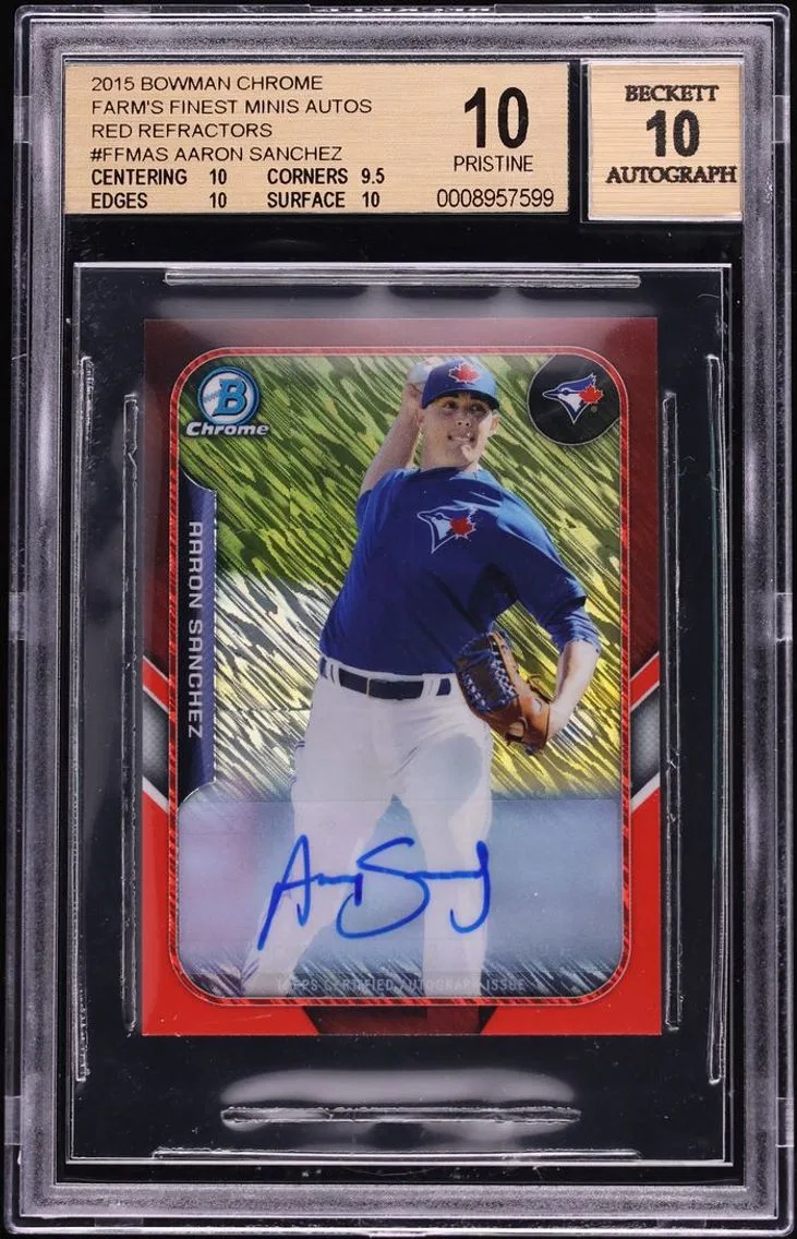 2015 Bowman Chrome Farm's Finest Minis Red Ref Aaron Sanchez PROSPECT AUTO /5 BGS 10 PRISTINE
