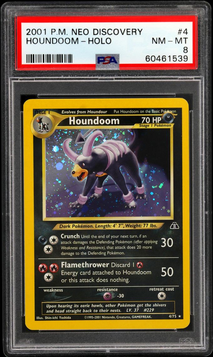 2001 #4 Houndoom-Holo PSA 8 Neo 