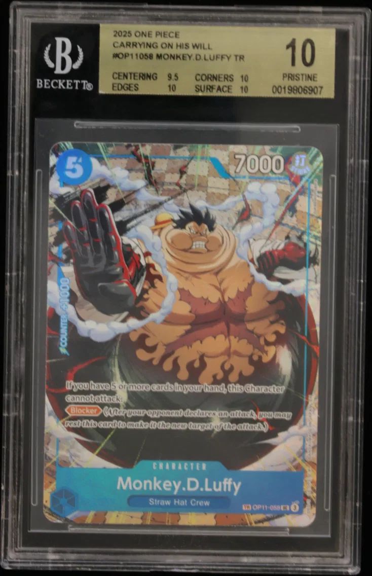2025 #OP11058 Monkey.D.Luffy TR BGS 10 One Piece Card Game Carrying on His Will