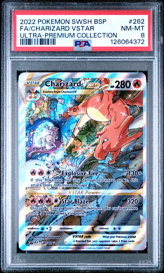 2022 #262 Full Art/Charizard Vstar PSA 8 Swsh Black Star Promo Pokemon