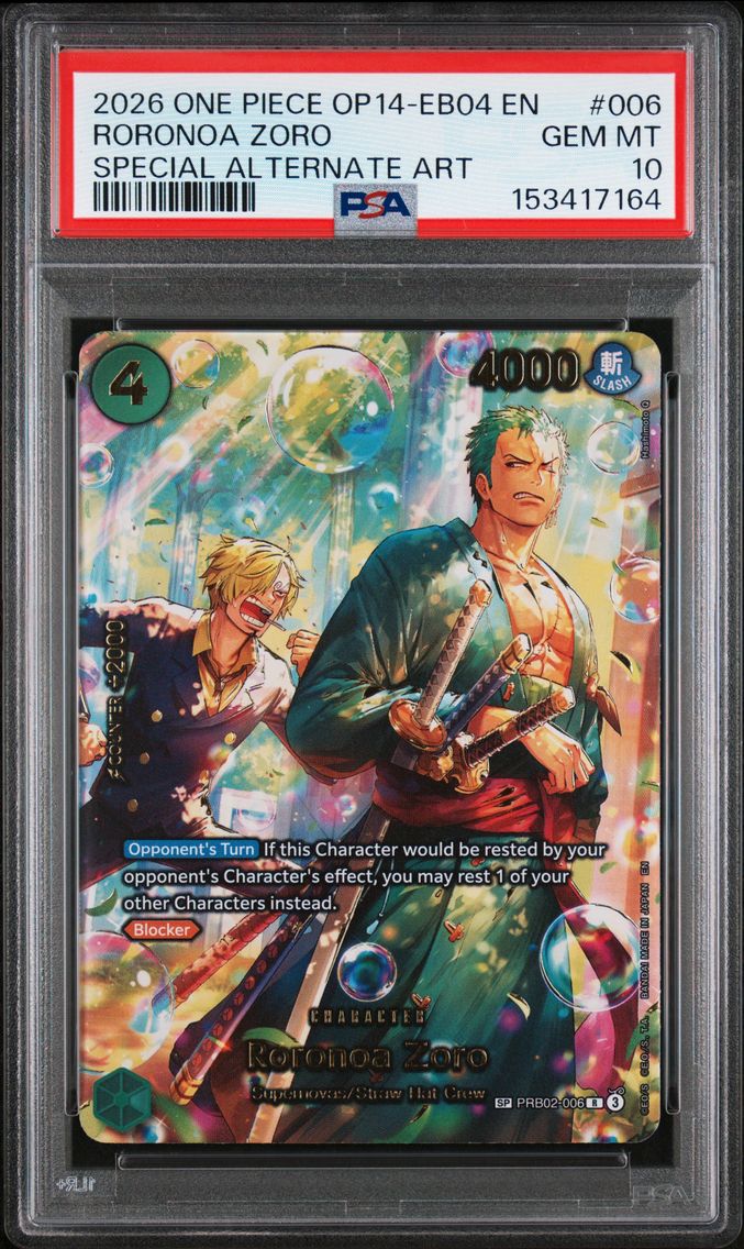 2026 #006 Roronoa Zoro PSA 10 On