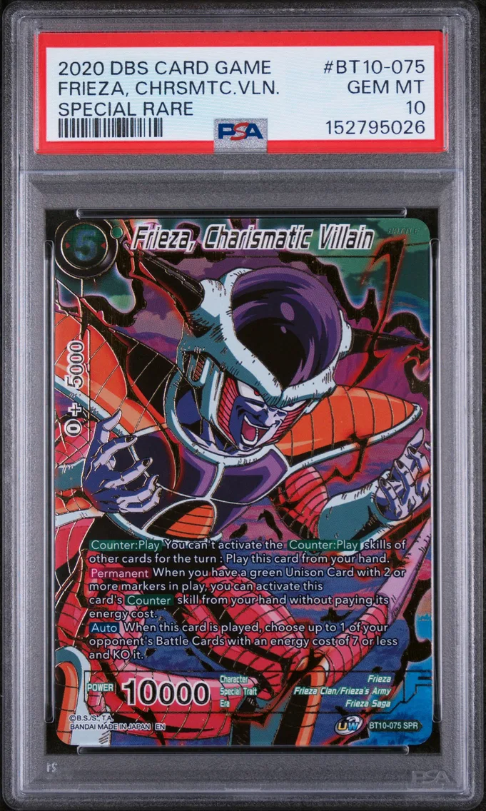 2020 #BT10-075 Frieza, Charismatic Villain PSA 10 Dragon Ball Super Card Game Series 10 Rise of the Unison Warrior