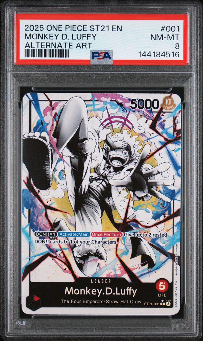 2025 #001 Monkey D. Luffy PSA 8 One Piece Starter Deck ST21-EX Gear 5