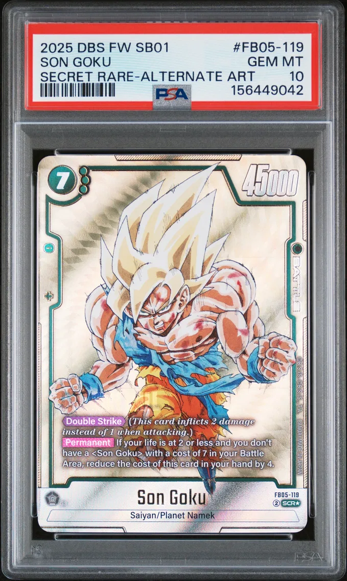 2025 #FB05-119 Son Goku PSA 10 Dragon Ball Super Card Game Fusion World Manga Booster 01
