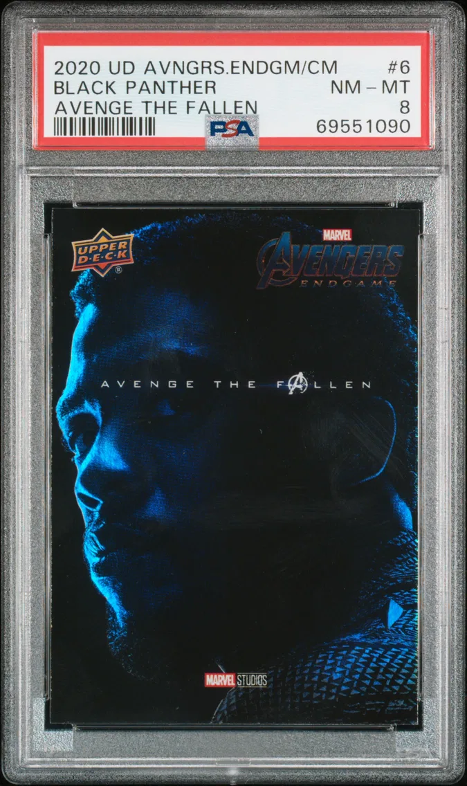 2020 #6 Black Panther PSA 8 Upper Deck Marvel Avengers Endgame & Captain Marvel-Avenge the Fallen