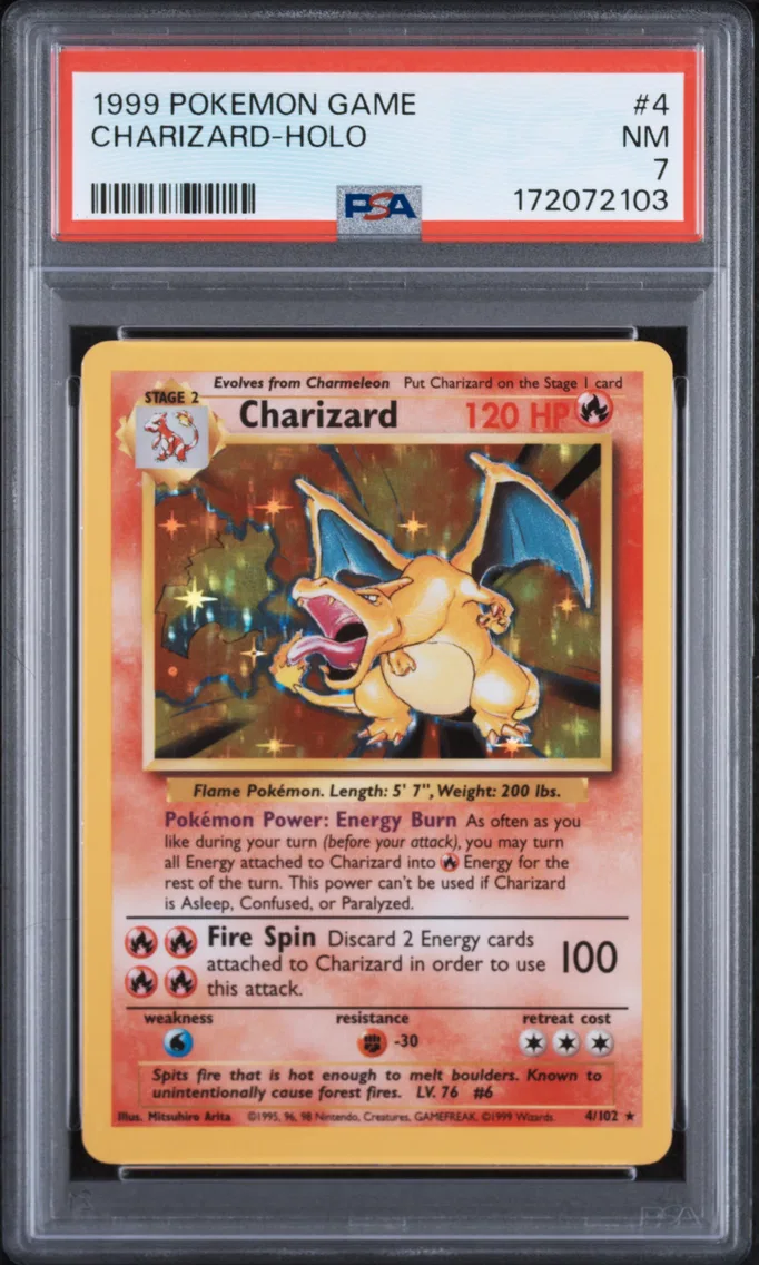 1999 #4 Charizard-Holo PSA 7 Game