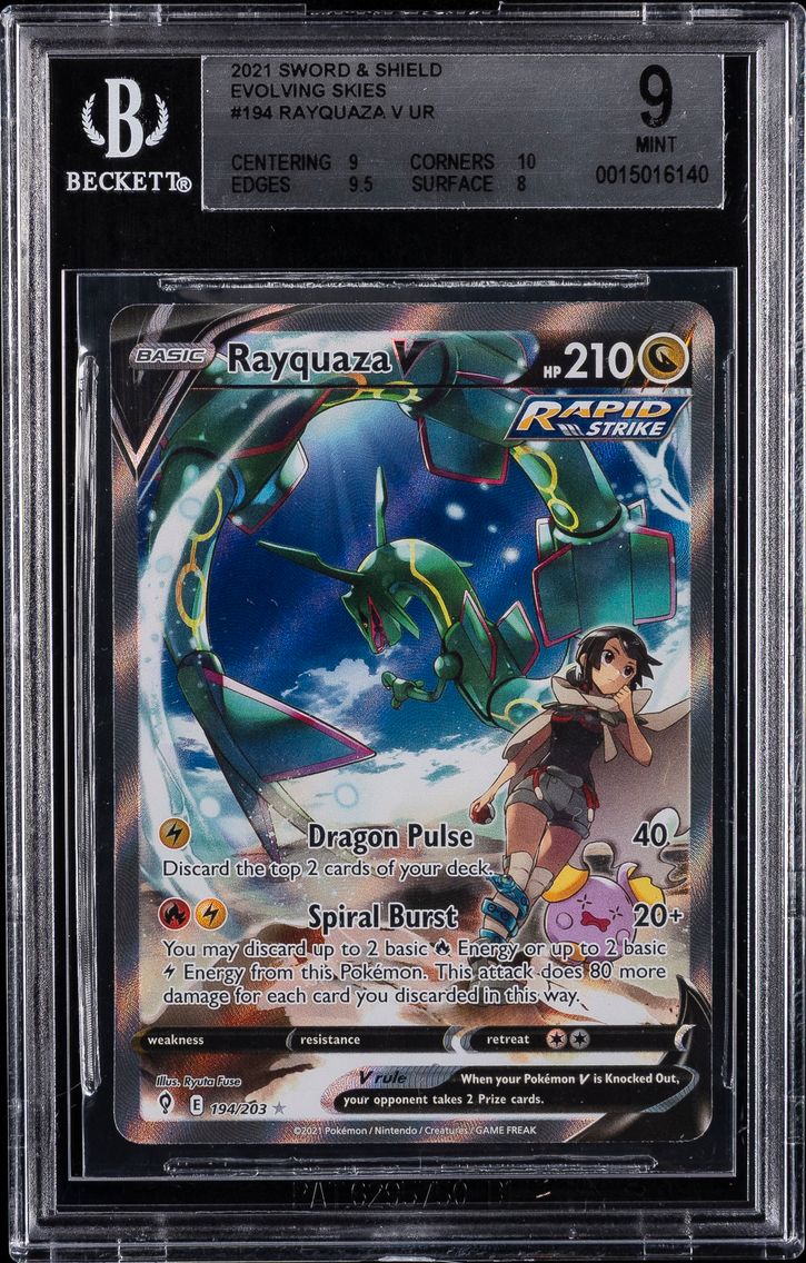 2021 #194 Full Art/Rayquaza V BGS 9 Sword & Shield Evolving Skies Pokemon