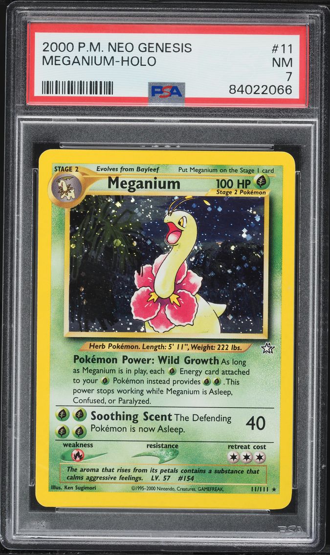 2000 #11 Meganium-Holo PSA 7 Neo Genesis Pokemon