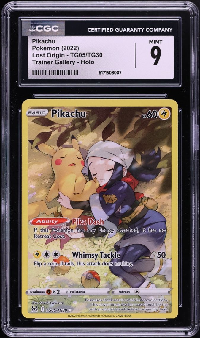 2022 Pokemon Sword & Shield Lost Origin CHR Pikachu #TG05 CGC 9 MINT