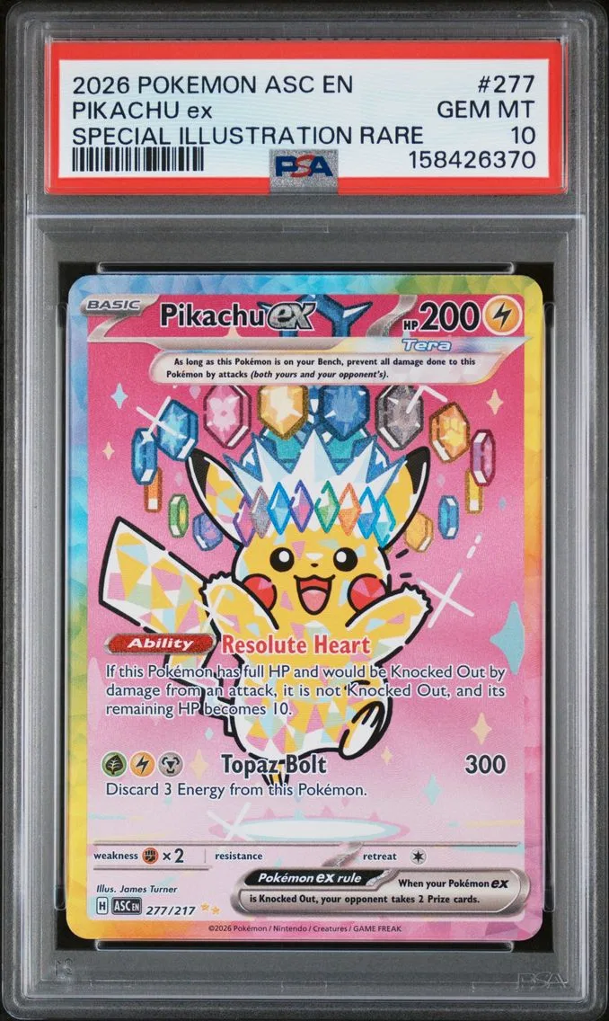 2026 #277 Pikachu EX PSA 10 Asc 