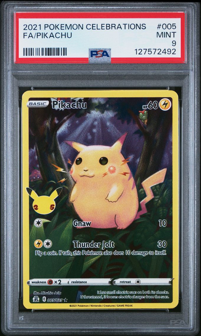 2021 #005 Full Art/Pikachu PSA 9 Celebrations Pokemon
