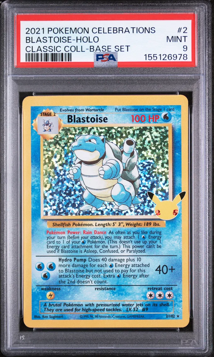 2021 #2 Blastoise-Holo PSA 9 Celebrations Classic Collection