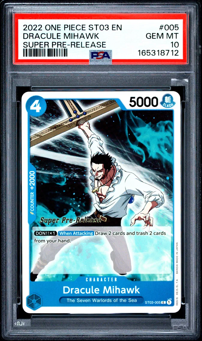 2022 #005 Dracule Mihawk PSA 10 One Piece Starter Deck ST03-the Seven Warlords of the Sea