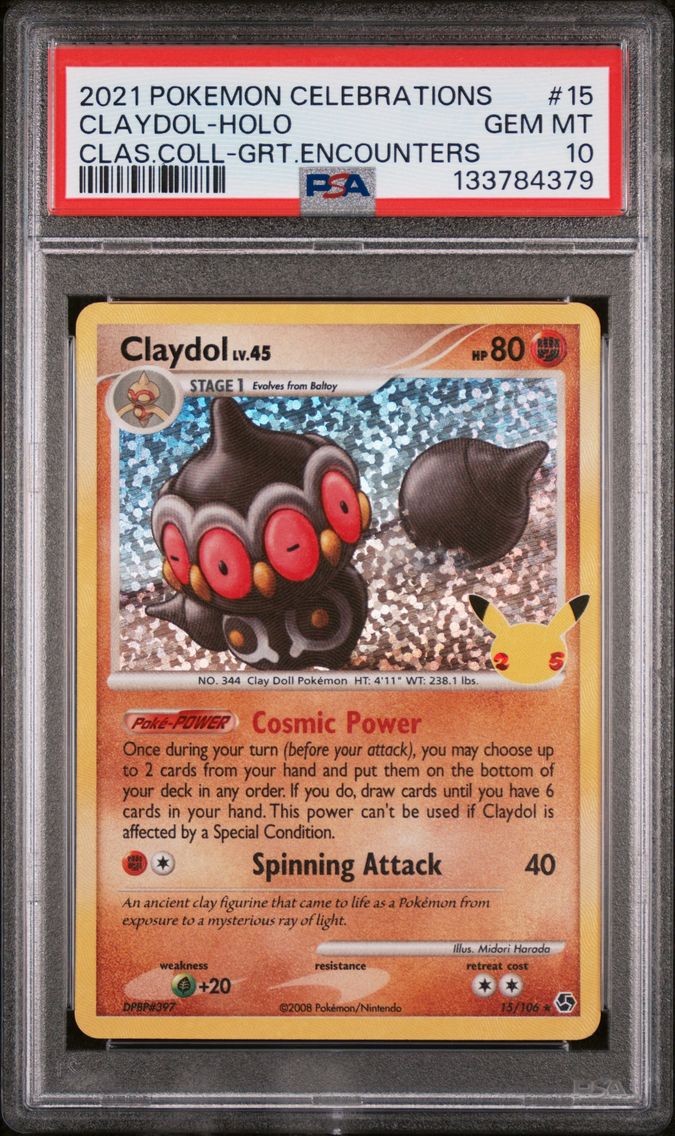 2021 #15 Claydol-Holo PSA 10 Celebrations Classic Collection Pokemon