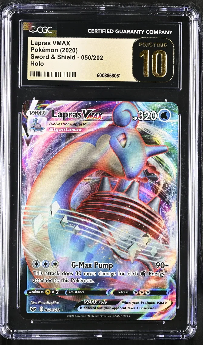 2020 #050 Lapras VMAX CGC 10 Pristine Sword & Shield - English