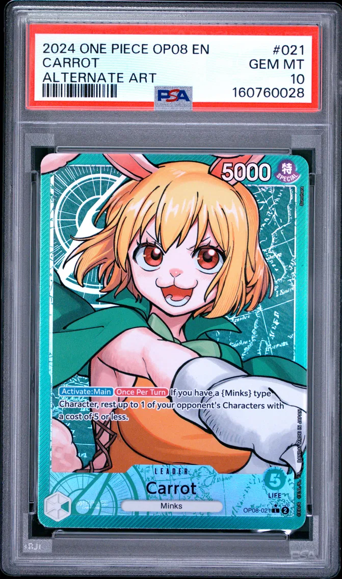 2024 #021 Carrot PSA 10 One Piece OP08-Two Legends
