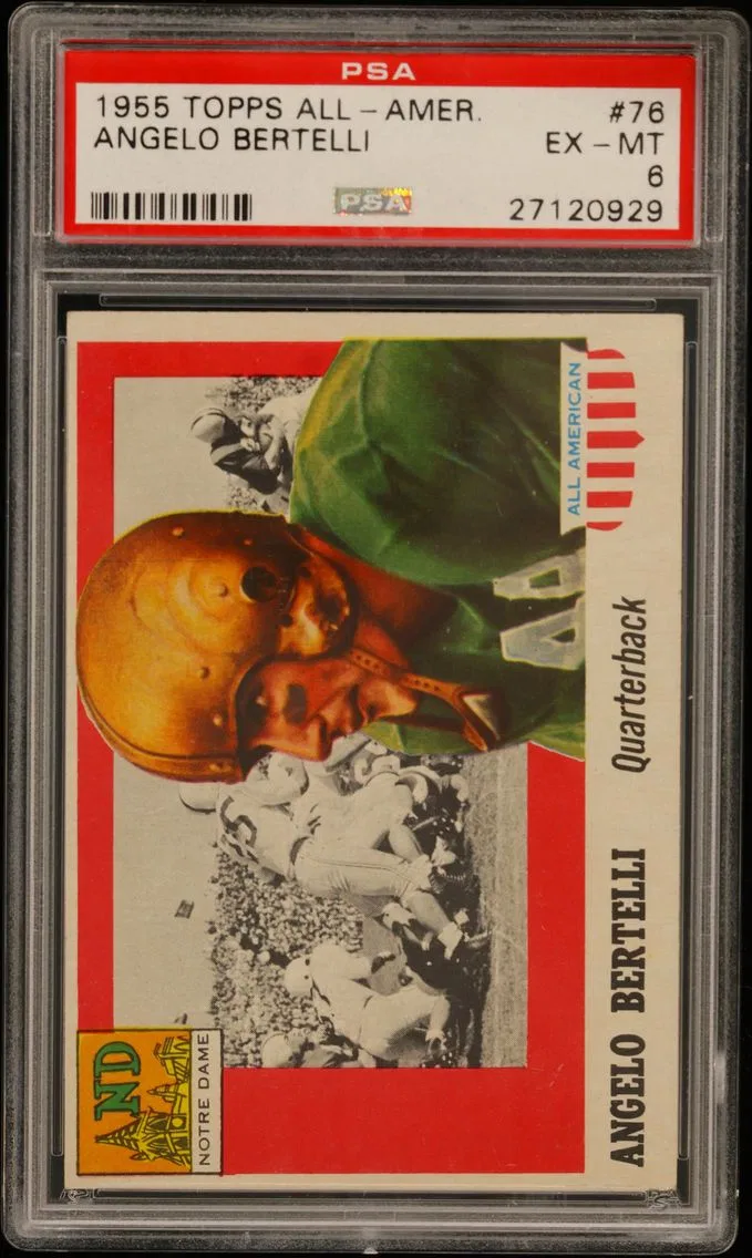 1955 #76 Angelo Bertelli PSA 6 Topps All-Amer.