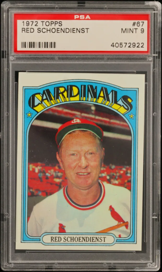 1972 #67 Red Schoendienst PSA 9 Topps