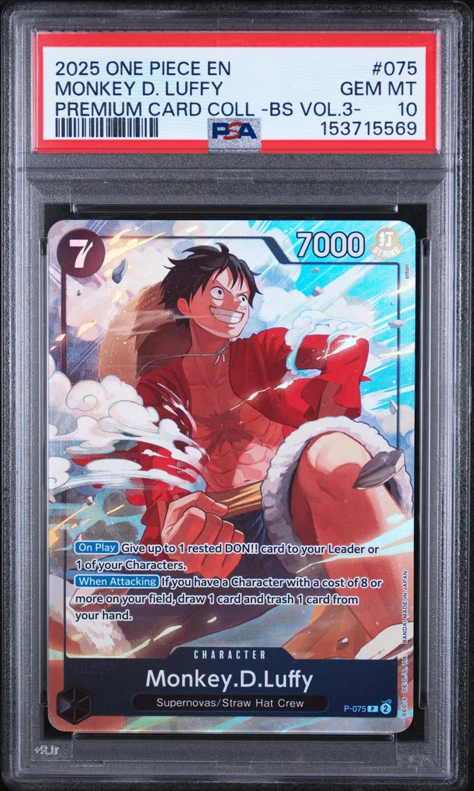 2025 #075 Monkey D. Luffy PSA 10 One Piece Premium Card Collection -Best Selection Vol.3-