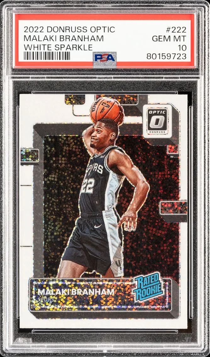 2022 #222 MALAKI BRANHAM PSA 10 PANINI DONRUSS OPTIC | WHITE SPARKLE