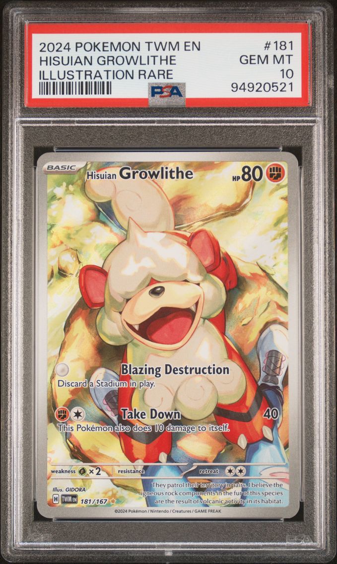 2024 #181 Hisuian Growlithe PSA 10 Twm EN-Twilight Masquerade