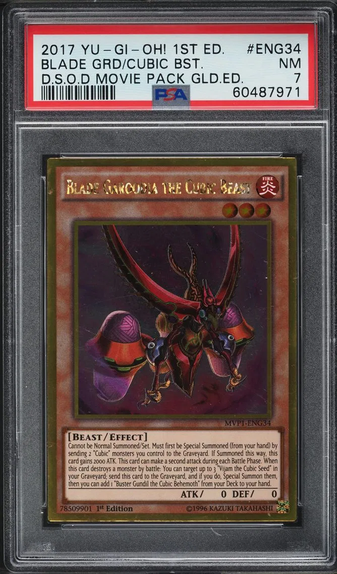 #MVP1-ENG34 BLADE GAROODIA CUBIC BEAST 2017 YU-GI-OH! DARK SIDE DIMENSIONS PSA 7