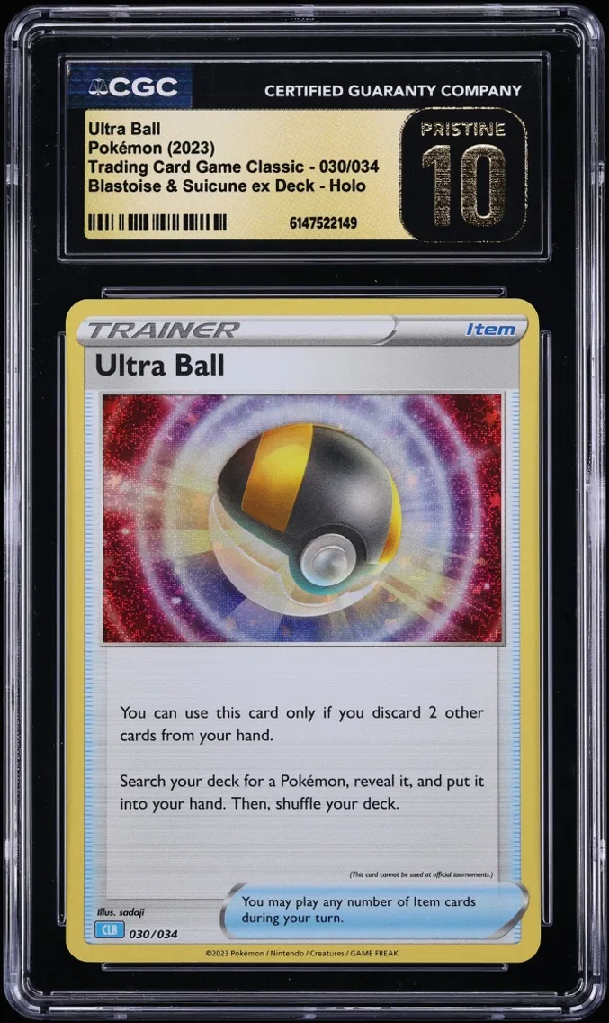 2023 Trading Card Game Classic - CLV, CLC, CLB - English SV TCG Classic Blastoise & Suicune Ex Deck Holo Ultra Ball #030/034 CGC 10