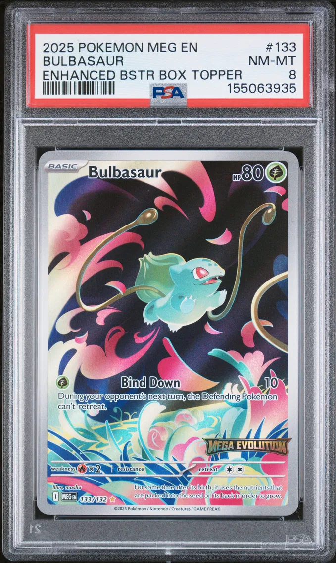 2025 #133 Bulbasaur PSA 8 Meg EN-Mega Evolution