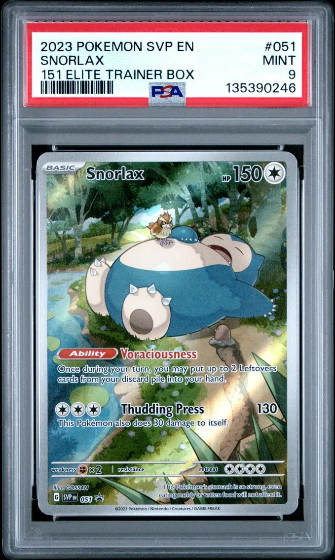 2023 #051 Snorlax PSA 9 Svp EN-SV Black Star Promo