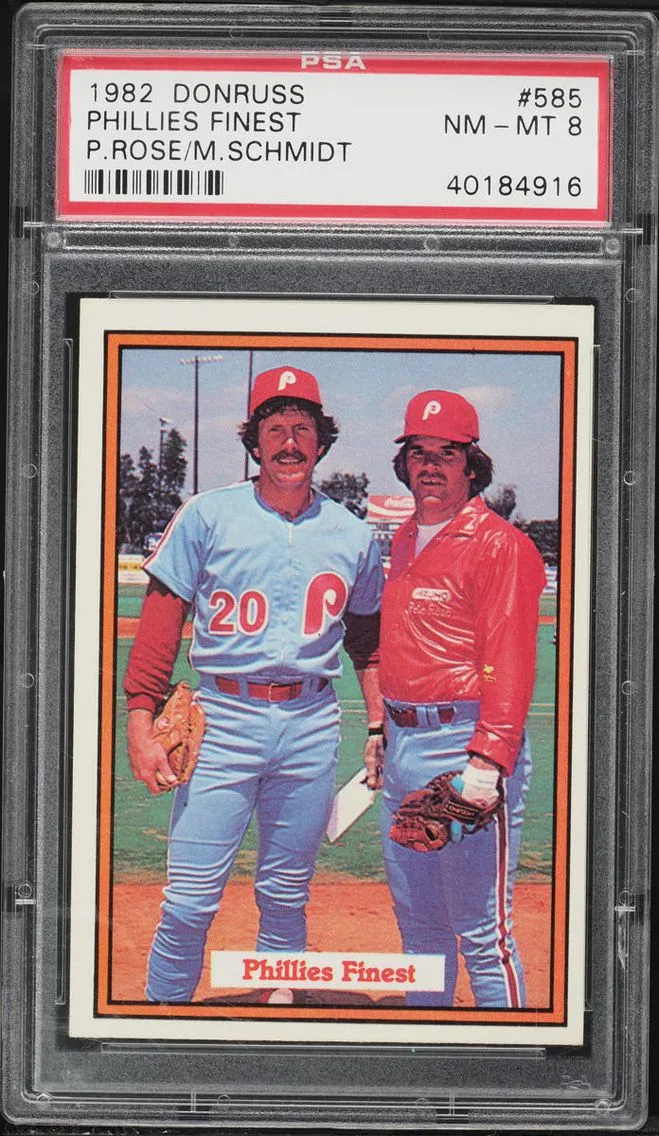 1982 #585 P.Rose/M.Schmidt PSA 8 Donruss Pete Rose & Mike Schmidt
