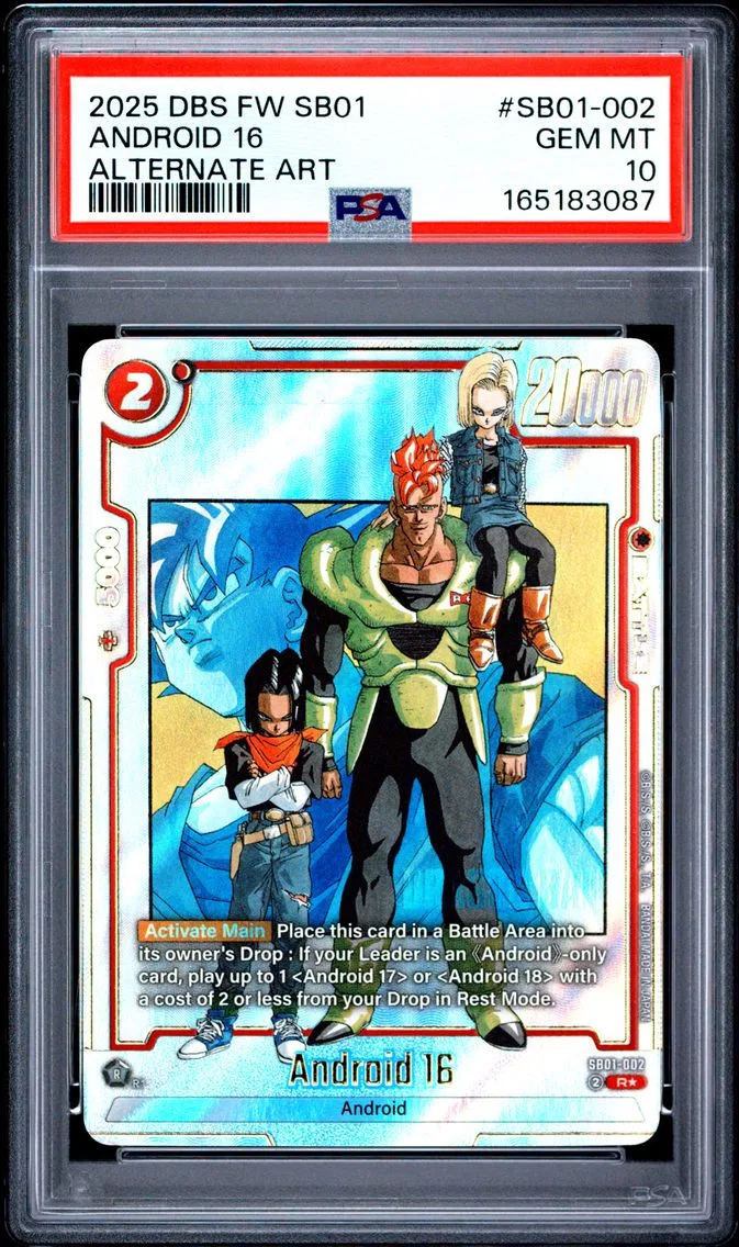 2025 #SB01-002 Android 16 PSA 10 Dragon Ball Super Card Game Fusion World Manga Booster 01