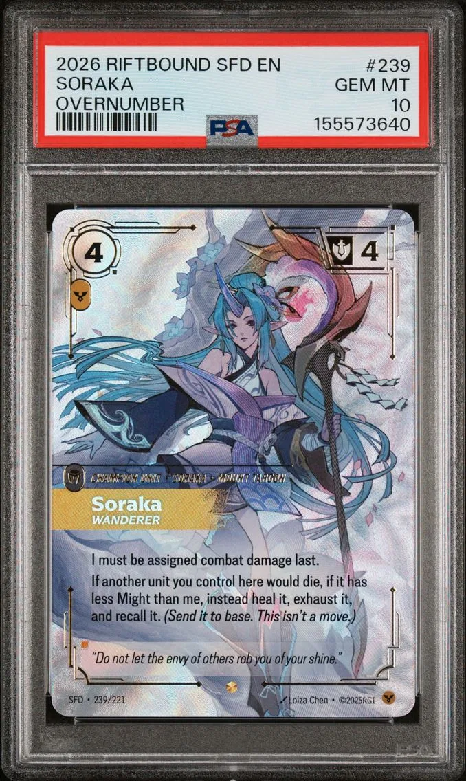 2026 #239 Soraka - Wanderer PSA 10 Riftbound: League of Legends Sfd-Spiritforged