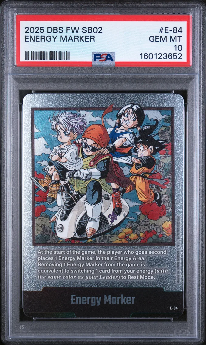 2025 #E-84 Energy Marker PSA 10 Dragon Ball Super Card Game Fusion World Manga Booster 02