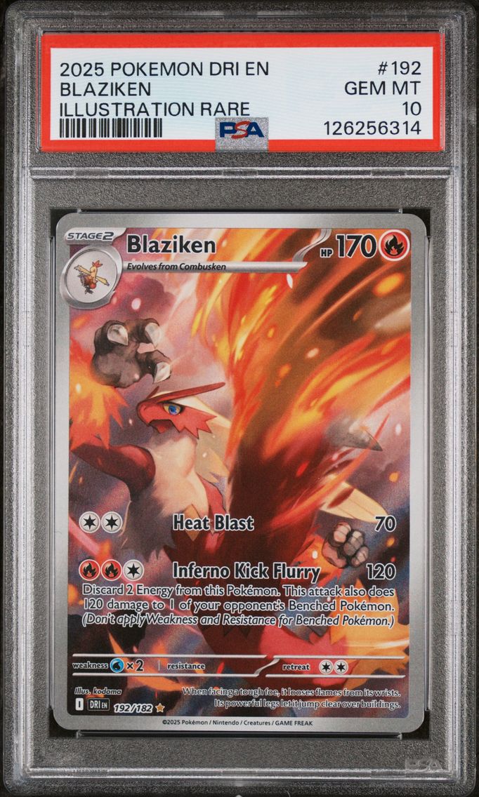 2025 #192 Blaziken PSA 10 Dri EN-Destined Rivals Pokemon
