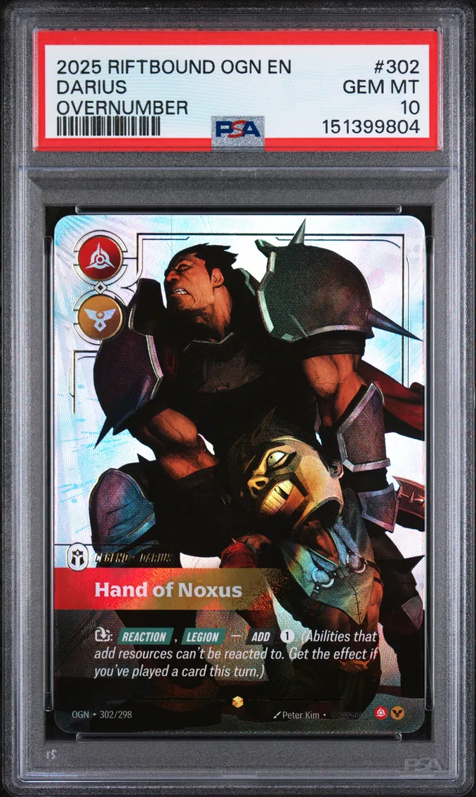 2025 #302 Darius - Hand of Noxus PSA 10 Riftbound: League of Legends Ogn-Origins