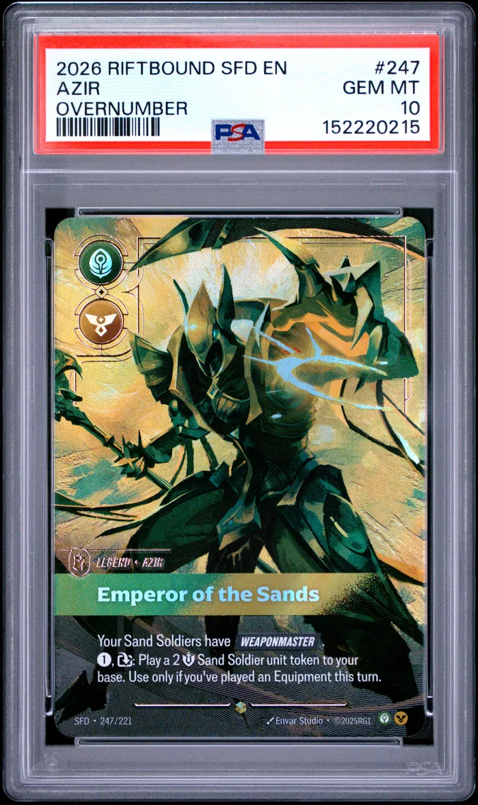2026 #247 Azir - Emperor of the Sands PSA 10 Riftbound: League of Legends Sfd-Spiritforged